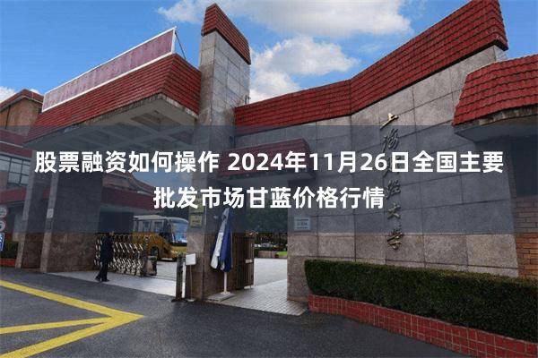 股票融资如何操作 2024年11月26日全国主要批发市场甘蓝价格行情